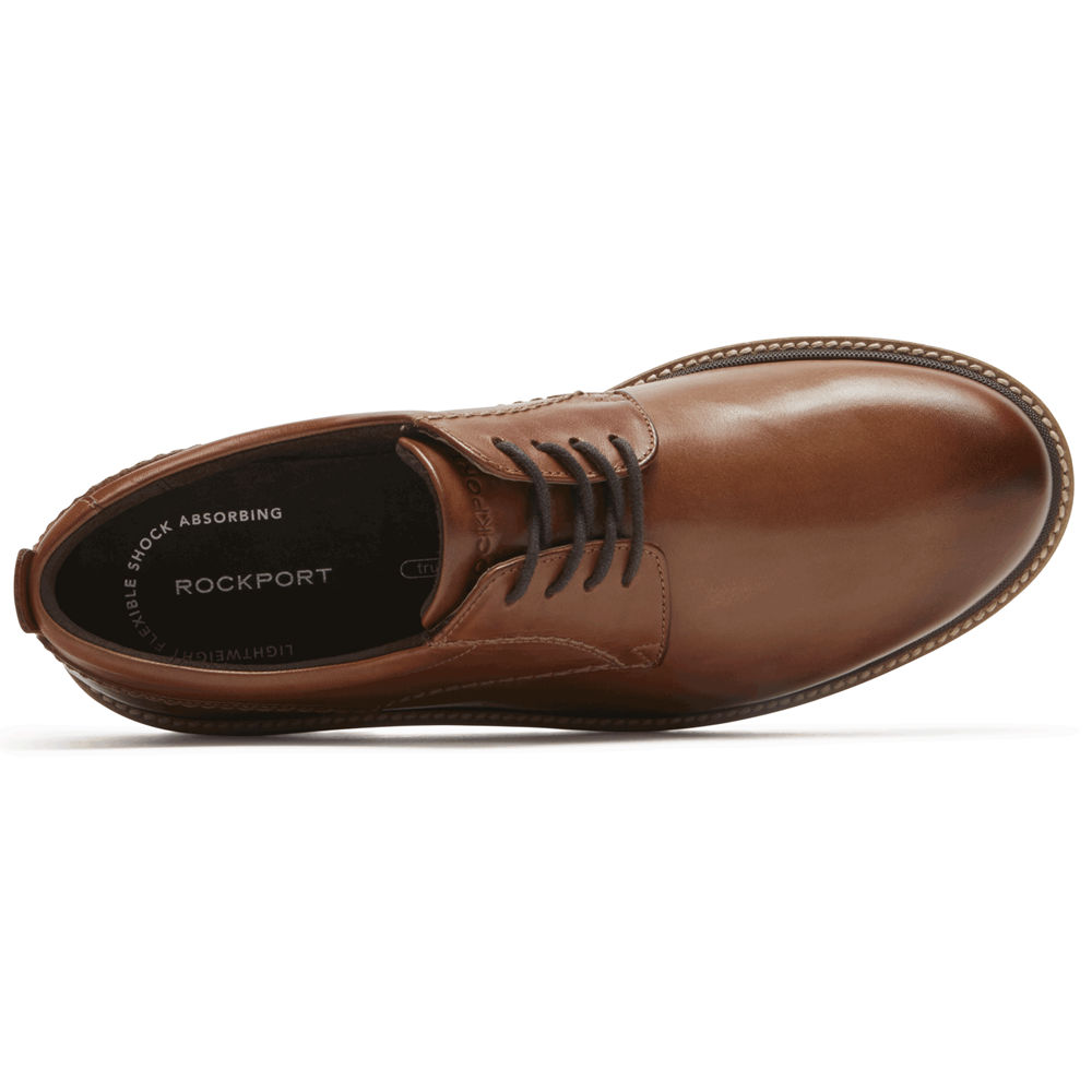 Rockport Singapore Mens Oxfords - Marshall Plain Toe Brown - SM4265189